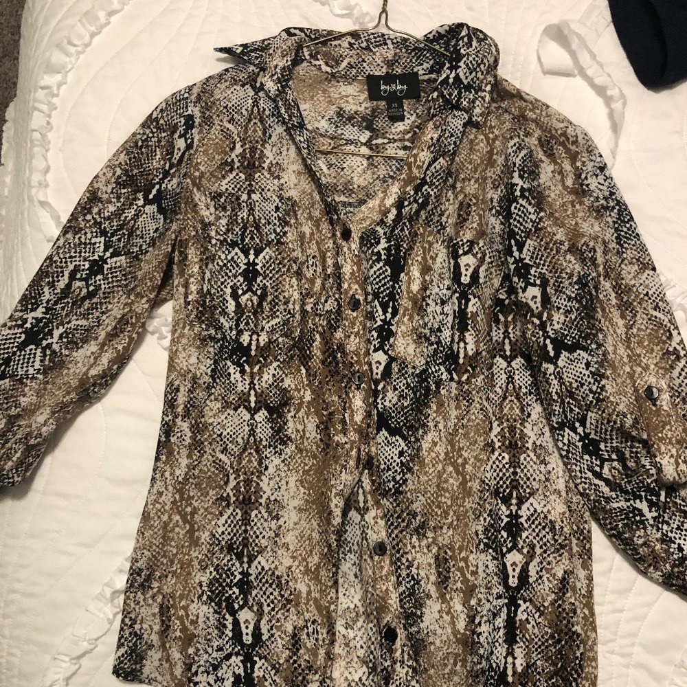 Snake skin print blouse